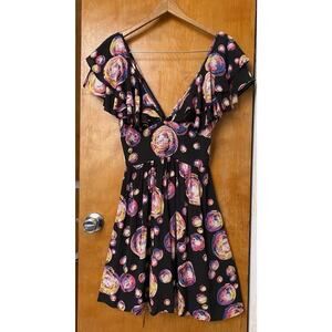 Trashy Diva Black and Pink Bubble Print Midi Dress